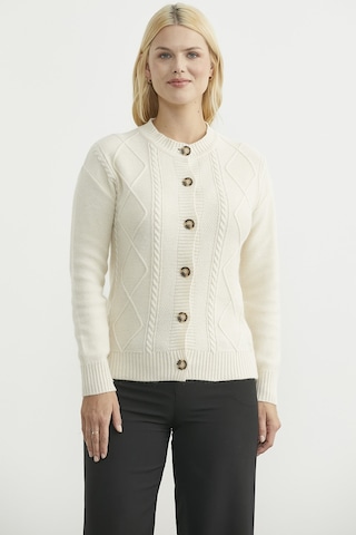 Sementa Düğmeli Oversize Angora Triko Hırka - Kemik Kemik