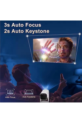 Mini Projektör, 4k Fhd 1920x1080p 180 Taşınabilir Projektör Wifi Android Ve İos Mause