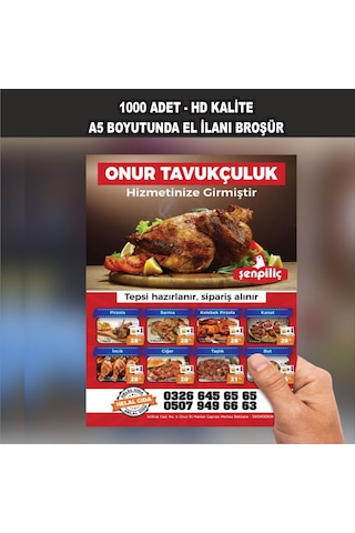 1000 Adet El İlanı / Broşür / Ücretsiz Tasarım / Tasarım Bizden