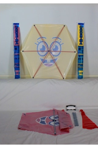 Naylon Altıgen Gülenyüz Uçurtma Orta Boy