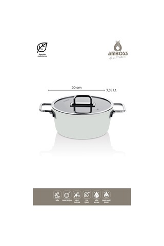 Amboss Sera Nova 7 Parça Seramik Tencere Tava Seti Beyaz