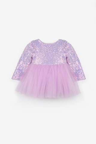 Le Mabelle Lila Pullu Uzun Kollu Kız Bebek Elbise - Berry Lila
