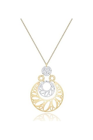 Tektaş - Sarı Beyaz Altın 14 Ayar Trend Taşsız Kolye N11.46060