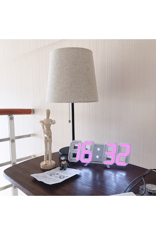 3d Led Duvar Saati Tarih Sıcaklık Göstergeli Dijital Çalar Saat Ev Oturma Odası Ofis Depo İçin