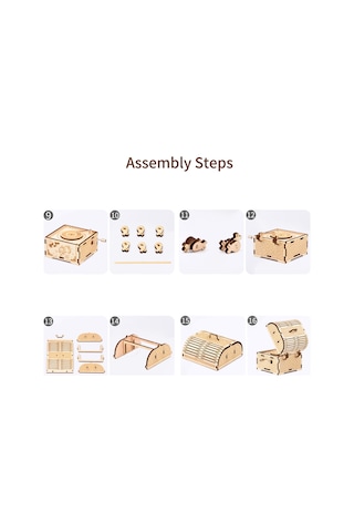 Dianziye Ahşap Dıy Müzik Kutusu 3d Puzzle - Elle Çevirerek Müzik Çalar, Zeka Geliştirir, Dekoratif - Tavşan Modeli Byh703
