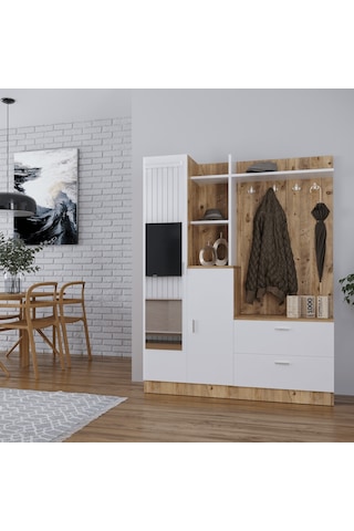 Robinhome Robin Home Jessie Vestiyer Ayakkabılık Portmanto Aynalı Raf Çam