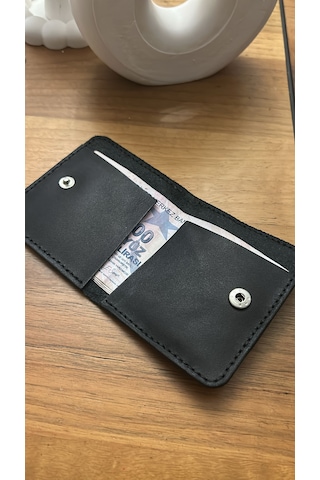 Parla Leather Prestige Kişiye Özel Hakiki Gerçek Deri Kartlık Cüzdan Erkek Kadın SİYAH