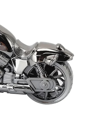 Retro Motorsiklet Çalar Saat Retro Klasik Model Motor Saat Masa Saati Plastik Analog Gri