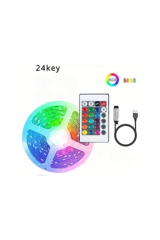 Led Şerit Işık Rgb 5050 Renk Değiştiren Işık Şeridi Akıllı Işık Şeridi 3 Tuşlu Gece Lambası Dekorasyon Led Aydınlatmalar 55090807