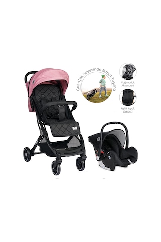 Lorelli Fiorano Kabin Boy & Travel Set Bebek Arabası - Rose Quartz