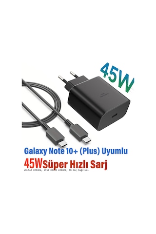 Samsung Galaxy Note 10+ Plus Uyumlu 45w Şarj Aleti Kablosu Hızlı Şarj 45w