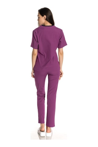 Unisex Likralı Mor Doktor / Hemşire Forması