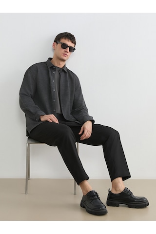 Lcw Vision Gri Regular Fit Dokulu Erkek Gömlek