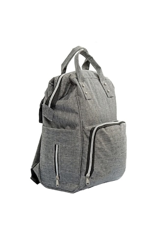 Anne Bebek Bakım Sırt Çantası Gri Termos Bölmeli Gri