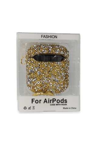 Airpods Uyumlu 2 2.nesil Mira Taşlı Kılıf - Gold - 100