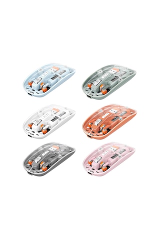 Yunboo M233 Şeffaf Kablosuz Şarj Edilebilir 2.4g Fare - Turuncu Diğer