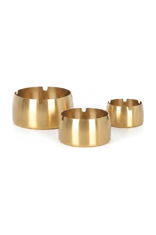 Bymyhand Paslanmaz Çelik Gold 3'lü Küllük Set