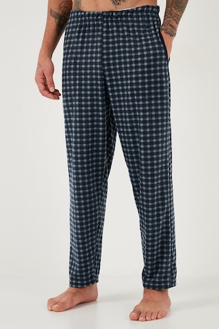 Buratti Kareli Yumuşak Dokulu Regular Fit Uzun Kollu Erkek Pijama Takımı 609611060 Lacivert-Gri