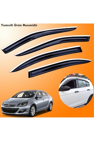 Opel Astra J Mügen Cam Rüzgarlığı Abs Krom Nikelajlı Cam Rüzgarlığı Sedan 2012-2021 Arası 4 Lü Set