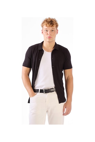 Dufy Erkek Slim Fit Polo Yaka Siyah Triko-25570