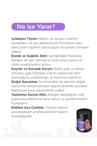 Cutepet Skin & Coat Köpek Deri Ve Tüy Sağlığı Tableti 60 Adet Omega 3-6-9, Biotin Ve Kolajen Destekli
