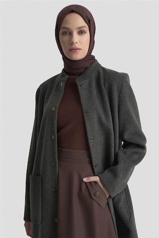 Armine Hakim Yaka Kaşe Kap 25kd1124 Gri Gri