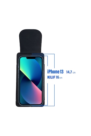 Apple Uyumlu iPhone 13 Kılıfı Kemer Kılıf Kapaklı Bel Kılıf