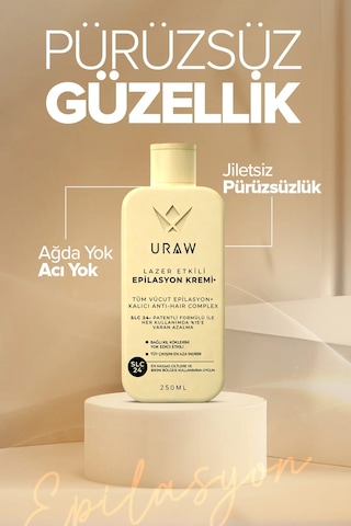 Uraw Lazer Etkili Epilasyon Kremi 250 ML