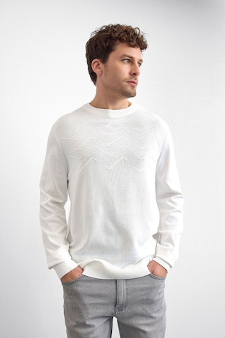 Back & Bond Erkek Kazak B35w40042 101 Beyaz Beyaz