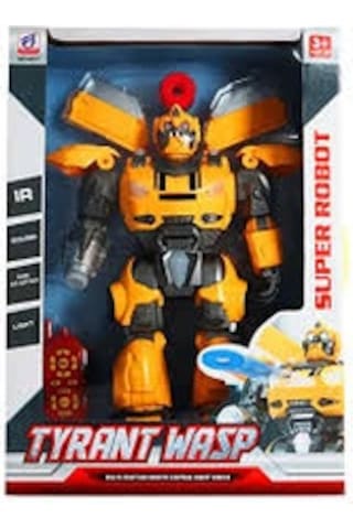 Toycraft Sarı Ok Atan 40 Cm Uzaktan Kumandalı Pilli Işıklı Ve Sesli Robot Ürün Dönüşmez Sarı