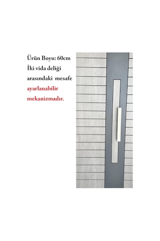 Homdep Çelik Kapı Çekme Tutma Kolu Dikdörtgen Model Renk Saten 60cm