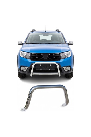 Dacia Sandero 2 Stepway 2012-2020 Uyumlu Araca Özel Pars Ön Koruma 60mm Krom