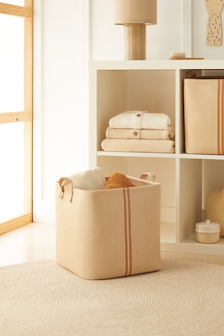 Ocean Home Textile Çocuk Odası Jüt Keten Kumaş Sepet 30 x 30 x 30 cm