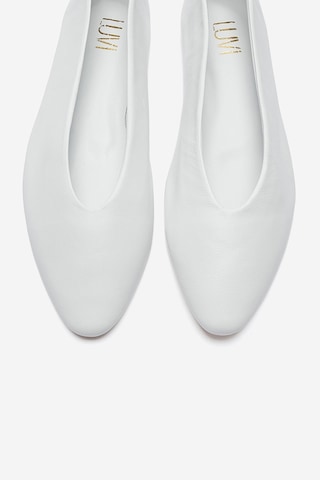 Luvishoes Jenas Beyaz Cilt Hakiki Deri Kadın Babet Ayakkabı