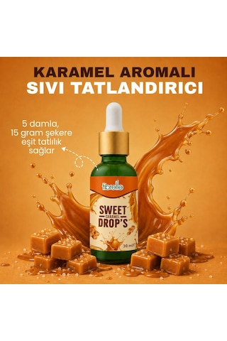 Fibrelle Karamel Aromalı Sıvı Tatlandırıcı - 30ml