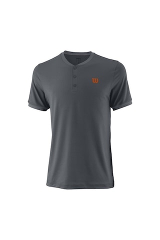 Wilson Uwıı Henley Dk Gri Erkek Tenis T-Shirt Wra762906