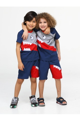 Casabony Navy Shark Erkek Çocuk Şort Takım - Lacivert