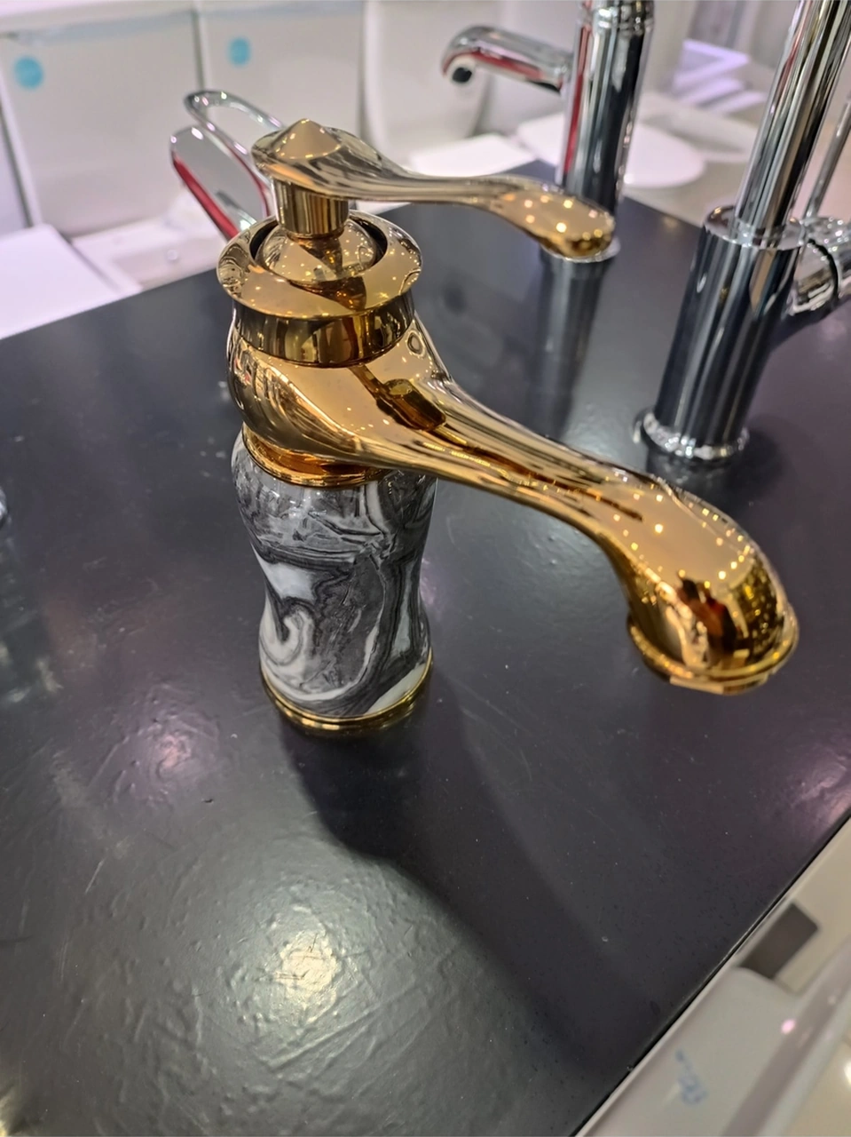 Fleko Gold Lavabo Bataryası Gold