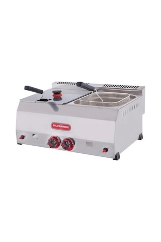 Işıkgaz Silverinox Endüstriyel Çiftli 8+8 Litre Doğalgazlı Fritöz Slvr-2705