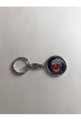 Bd Tekstil Kemal Atatürk Ve Türk Bayrağı Tasarım Mavi Renkli Anahtarlık