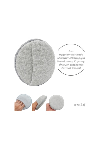 Mikrofiber Wax Pedi Pasta Cila Ve Torpido Parlatma Temizleme Aplikatörü Gri 2 Adet