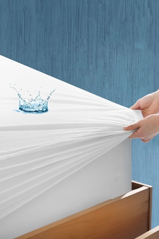 %100 Pamuk Fıtted Sıvı Geçirmez Tek / Çift Kişilik Bebek Alez Yatak Koruyucu Full Kenar Çarşaf Beyaz