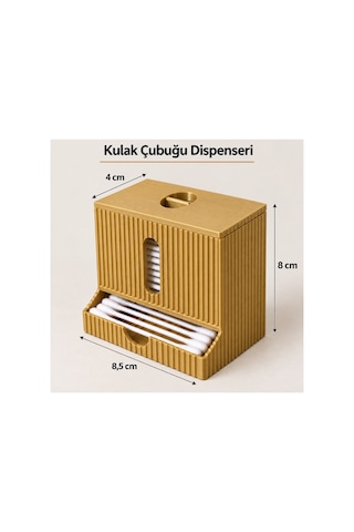 Modern Tasarım Kulak Çubuğu Dispenseri Kapaklı Banyo Makyaj Pamuk Düzenleyici Organizer - Gold