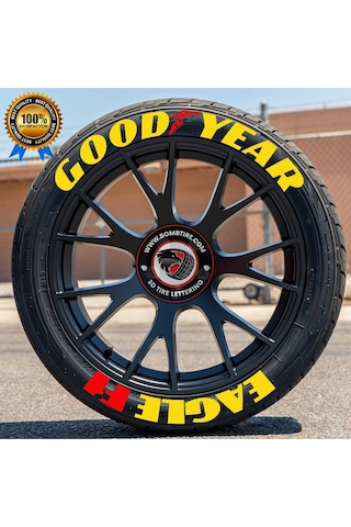 Motosiklet & Araç Goodyear 3d Oto Lastik Jant Yazısı Şerit Sticker Arma Oto Sticker 4 Adet 2.5 Cm