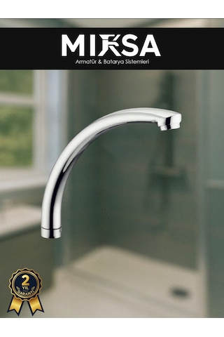 Mix Kuğu Mutfak, Lavabo, Banyo Musluğu Batarya Borusu 18 Cm Krom
