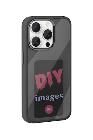 Zore Apple Uyumlu iPhone 15 Pro Max Kılıf Ekranı Yansıtan Akıllı Nfc Kapak - Gri Gri