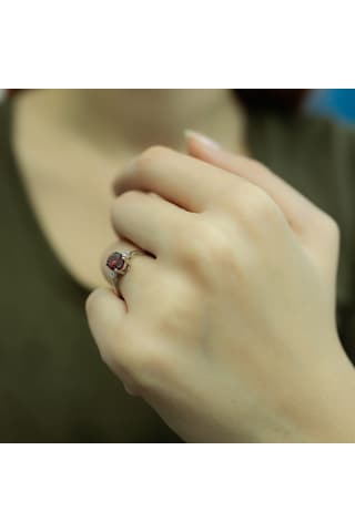 Lova Pırlantalı Oval Garnet Yüzük - 1020227