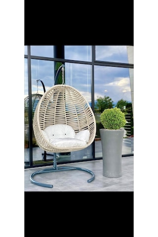 Yzc Krem Bahçe Salıncağı Fındık Örgü Salıncağı Balkon Salıncağı Teras Salıncağı
