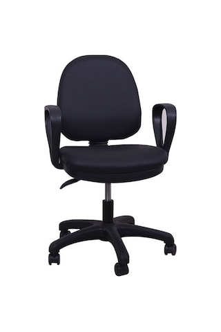 Worky Siyah Deri Ofis Çalışma Koltuğu Siyah