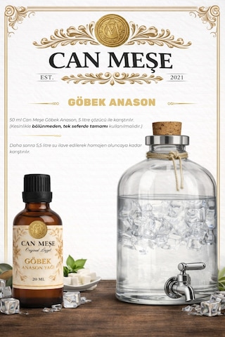 Can Meşe Göbek Anason Yağı Rakı Kiti 20 ML - 5 L Uyumlu